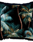 Cushion Cover-Coastal Fringe Black-Palm Trees Black-45cm x 45cm