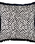Cushion Cover-Coastal Fringe Black-Tribal-60cm x 60cm
