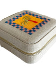 Small Jewellery Box-Natural Check Palm