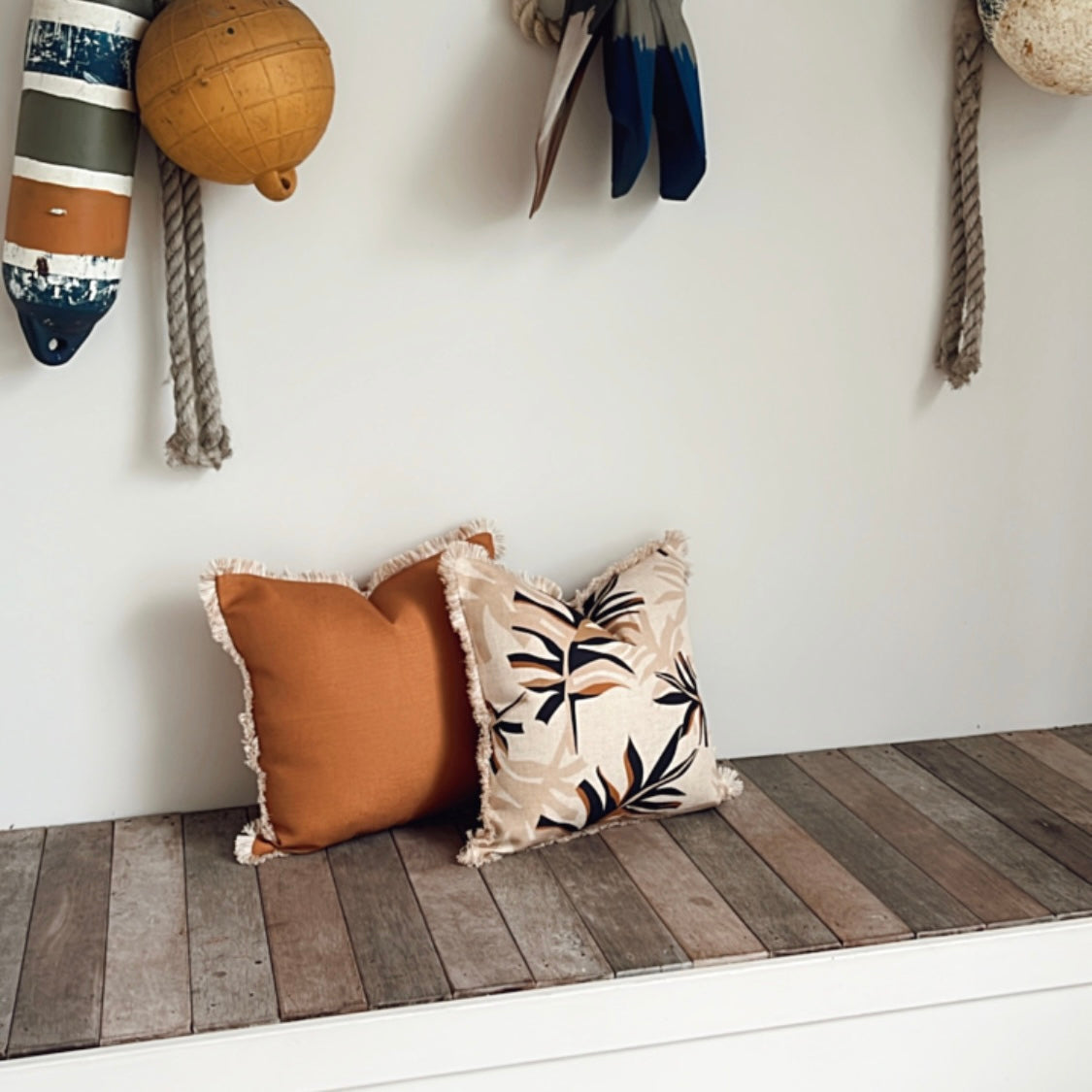 Cushion Cover-Coastal Fringe-Alfresco Beige-60cm x 60cm