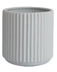 Ribbed Ceramic Vase-Grey-L