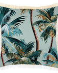 Cushion Cover-Coastal Fringe-Palm Trees Seafoam-45cm x 45cm