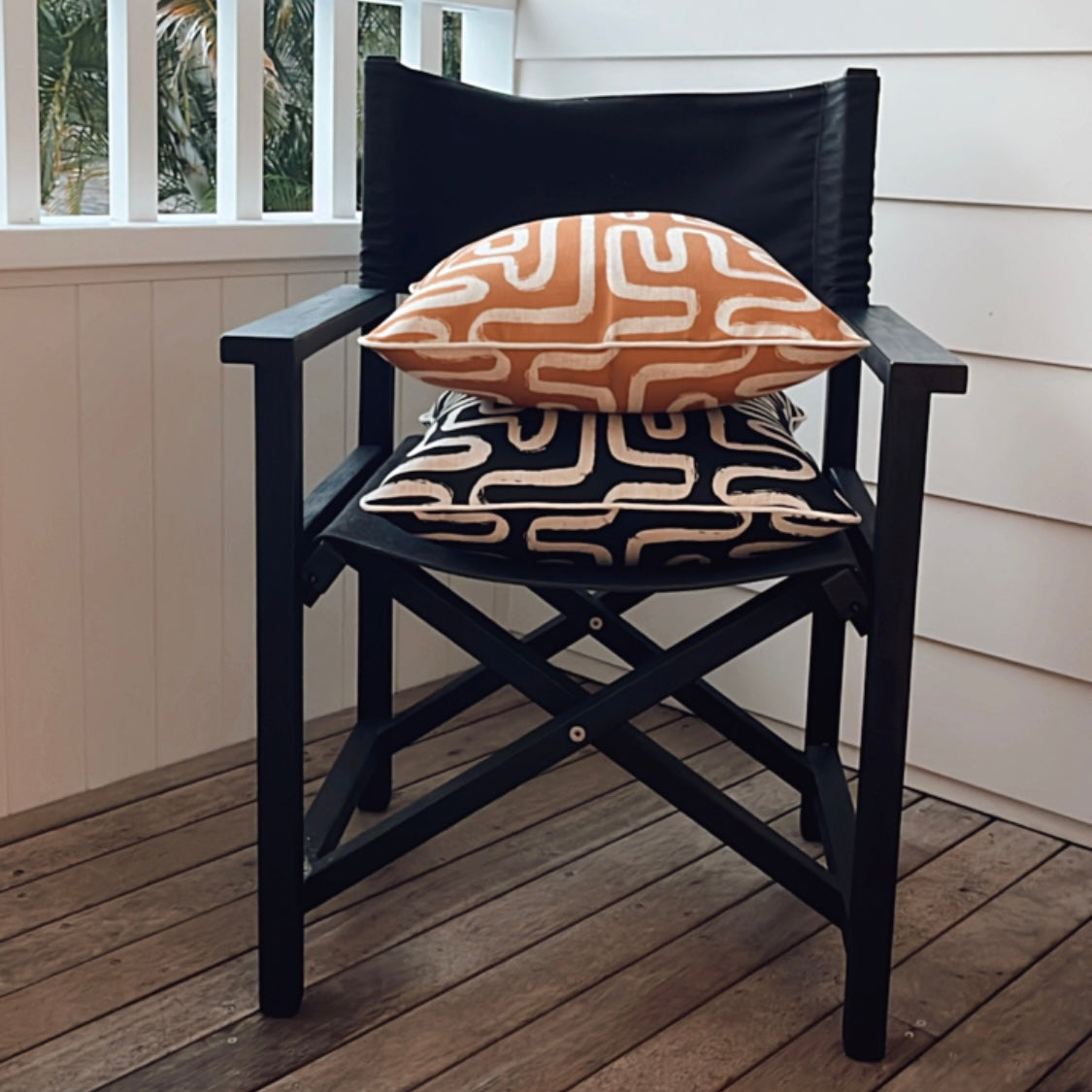 Cushion Cover-With Piping-Maze Rust-45cm x 45cm