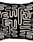 Cushion Cover-Coastal Fringe Black-Maze Black-60cm x 60cm