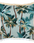 Cushion Cover-Coastal Fringe-Palm Trees Seafoam-60cm x 60cm