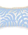 Cushion Cover-Coastal Fringe-Casa Palms Blue White-35cm x 50cm