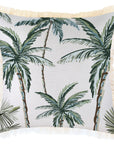 Cushion Cover-Coastal Fringe-Palm Tree Paradise White-45cm x 45cm