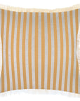 Cushion Cover-Coastal Fringe-Candy Stripe Mustard-45cm x 45cm