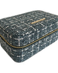 Large Tweed Jewellery Box-Light Blue