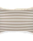 Cushion Cover-Coastal Fringe-Hampton Stripe Beige-35cm x 50cm