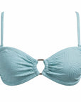 Bandeau Bikini Top-Embossed Mint Shells