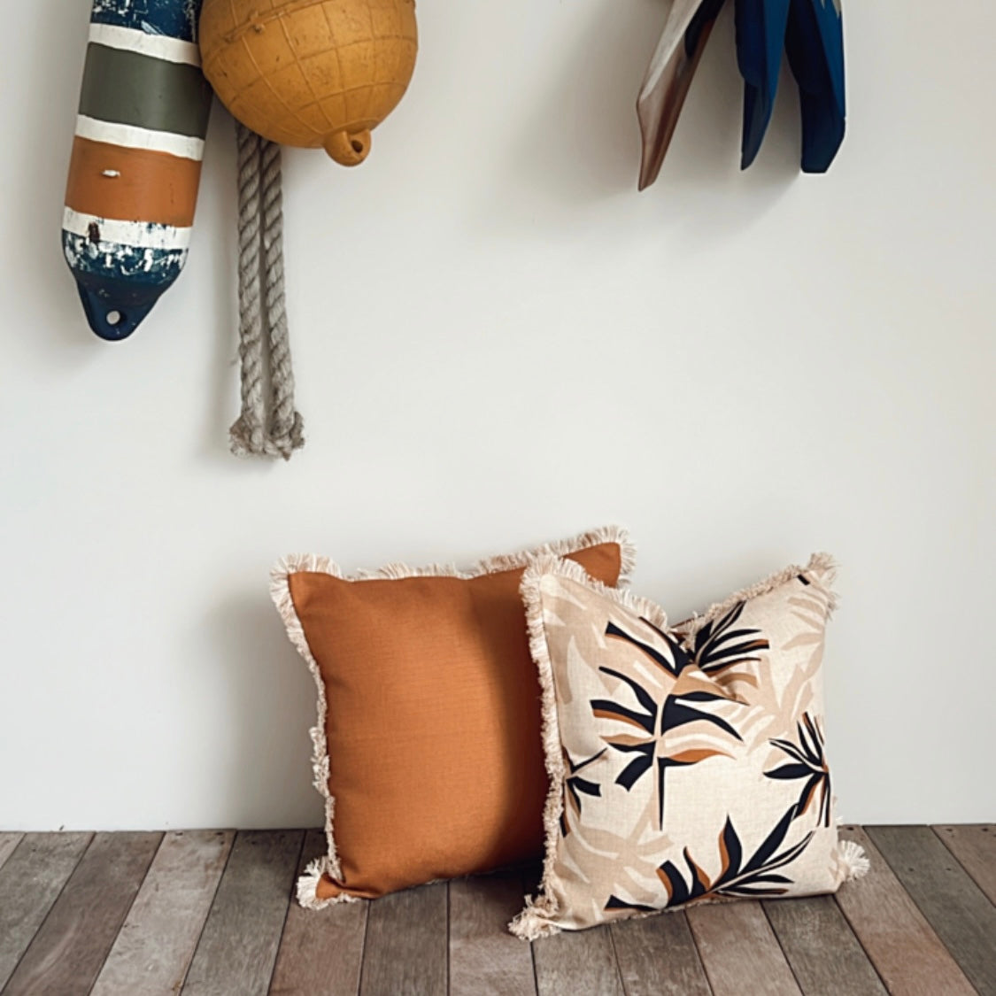 Cushion Cover-Coastal Fringe-Alfresco Beige-60cm x 60cm