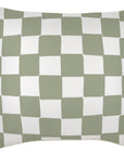 Cushion Cover-With Piping-Check Sage-60cm x 60cm