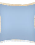 Cushion Cover-Coastal Fringe-Solid Blue White-60cm x 60cm