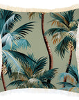 Cushion Cover-Coastal Fringe-Palm Trees Sage-45cm x 45cm