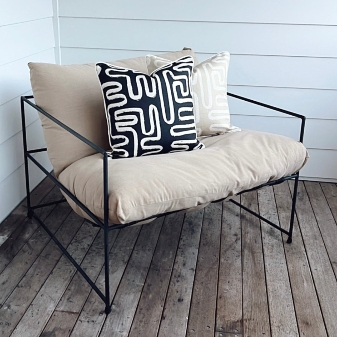 Cushion Cover-With Piping-Maze Taupe-45cm x 45cm