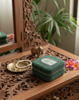 Small Corduroy Jewellery Box-Teal Palm