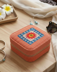 Small Corduroy Jewellery Box-Orange Sun