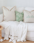 Cushion Cover-With Piping-Cabana Palms Sage-45cm x 45cm