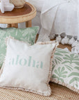 Cushion Cover-With Piping-Cabana Palms Sage-45cm x 45cm