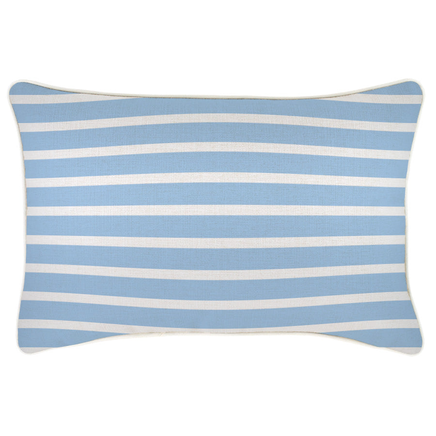 Cushion Cover-With Piping-Hampton Stripe Pale Blue-35cm x 50cm