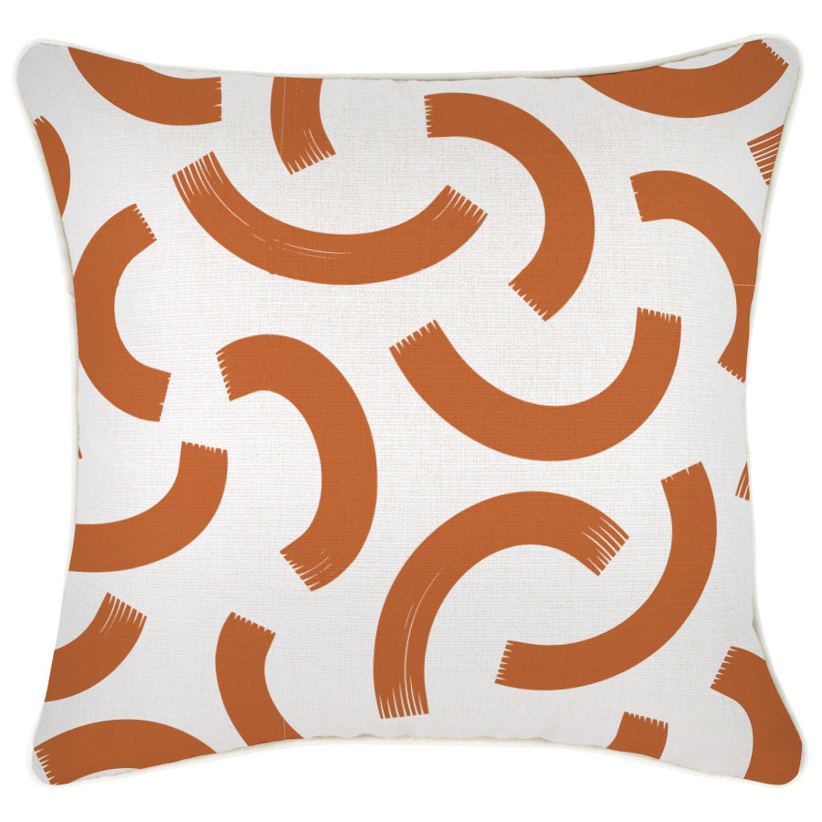 Cushion Cover-With Piping-Muse Burnt Orange-45cm x 45cm