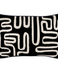 Cushion Cover-With Black Piping-Maze Black-35cm x 50cm