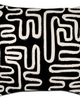 Cushion Cover-With Black Piping-Maze Black-60cm x 60cm