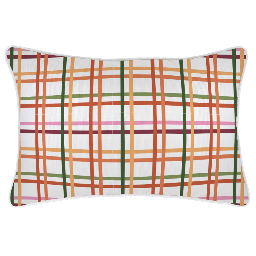 Cushion Cover-With Piping-Colour Mesh White-35cm x 50cm