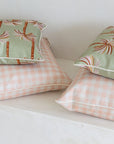 Cushion Cover-With Piping-Ginglam Peach-45cm x 45cm