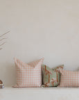 Cushion Cover-With Piping-Ginglam Peach-60cm x 60cm