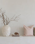 Cushion Cover-With Piping-Ginglam Peach-60cm x 60cm