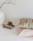 Cushion Cover-With Piping-Ginglam Peach-60cm x 60cm