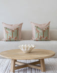 Cushion Cover-With Piping-Ginglam Peach-60cm x 60cm