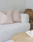 Cushion Cover-With Piping-Ginglam Peach-60cm x 60cm