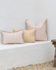 Cushion Cover-With Piping-Ginglam Peach-60cm x 60cm
