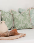Cushion Cover-Coastal Fringe-Cabana Palms Sage-45cm x 45cm