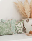 Cushion Cover-Coastal Fringe-Cabana Palms Sage-45cm x 45cm
