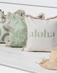 Cushion Cover-Coastal Fringe-Cabana Palms Sage-45cm x 45cm