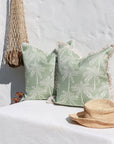 Cushion Cover-Coastal Fringe-Cabana Palms Sage-60cm x 60cm