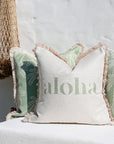 Cushion Cover-Coastal Fringe-Cabana Palms Sage-45cm x 45cm