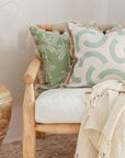 Cushion Cover-Coastal Fringe-Cabana Palms Sage-45cm x 45cm