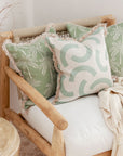 Cushion Cover-Coastal Fringe-Cabana Palms Sage-45cm x 45cm