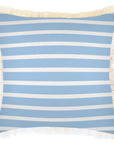 Cushion Cover-Coastal Fringe-Hampton Stripe Pale Blue-45cm x 45cm