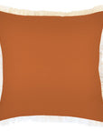 Cushion Cover-Coastal Fringe-Solid Burnt Orange-45cm x 45cm