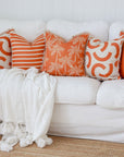 Cushion Cover-Coastal Fringe-Solid Burnt Orange-45cm x 45cm