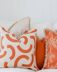 Cushion Cover-Coastal Fringe-Solid Burnt Orange-45cm x 45cm