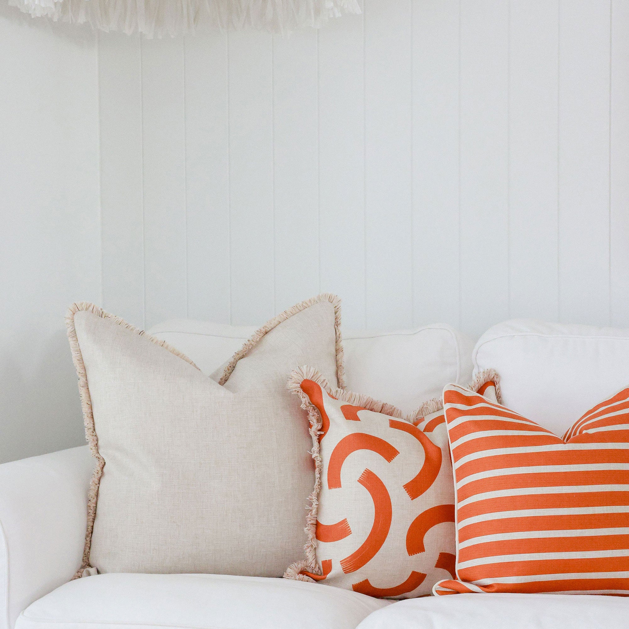 Cushion Cover-Coastal Fringe-Muse Burnt Orange-45cm x 45cm