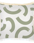 Cushion Cover-Coastal Fringe-Muse Sage-45cm x 45cm