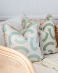 Cushion Cover-Coastal Fringe-Muse Sage-45cm x 45cm